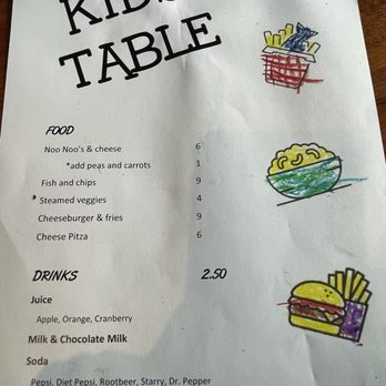 Tasha Lee’s Table - kids menu - Steakhouses Near Me - Anacortes, Washington