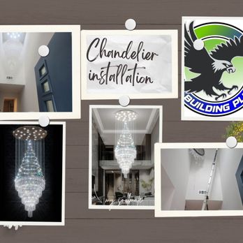 Building Plus - Giant chandelier installation!..looks beautiful! - Electricians Near Me Building Plus - Giant chandelier installation!..looks beautiful! - Electricians Near Me