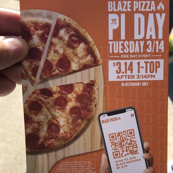 Blaze Pizza - The Pi Day deal this year, 2023, not as generous as past years, but no complaints really. - Salad Near Me - Niles, Illinois