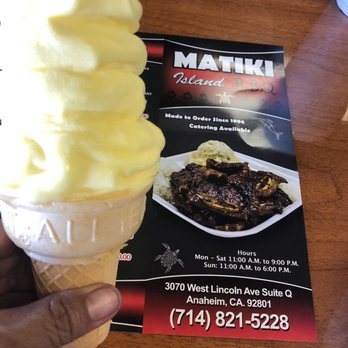 Matiki Island BBQ - Ono Dole Whip cone - Hawaiian Near Me - Anaheim, California