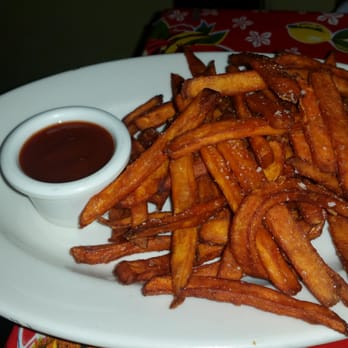 Mama Roomba - Sweet potato fries with habanero ketchup - Caribbean Near Me - Bakersfield, California Mama Roomba - Sweet potato fries with habanero ketchup - Caribbean Near Me - Bakersfield, California