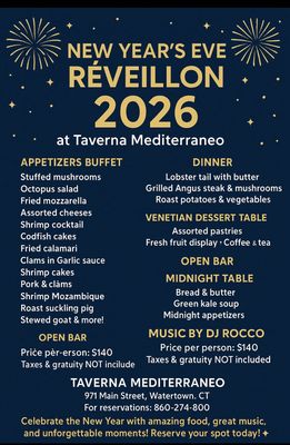 Menu photo 1 Taverna Mediterraneo Watertown, CT