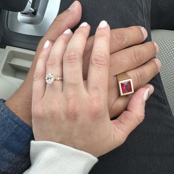 Holtzmann's - My engagement ring and my husband's wedding ring custom made by Holtzmann's. - Jewelry Near Me - Chicago, Illinois