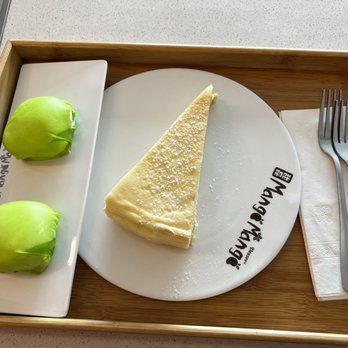 Mango Mango Dessert - The green balls are called Musang King Durian Pancake it's filled with light cream. - Desserts Near Me - Cleveland, Ohio Mango Mango Dessert - The green balls are called Musang King Durian Pancake it's filled with light cream. - Desserts Near Me - Cleveland, Ohio