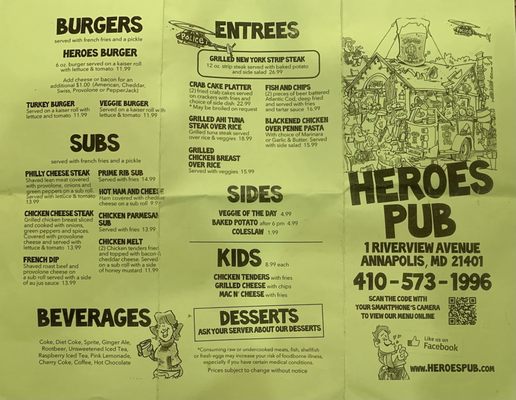 Menu photo 5 Heroes Pub Annapolis, MD Menu photo 5 Heroes Pub Annapolis, MD