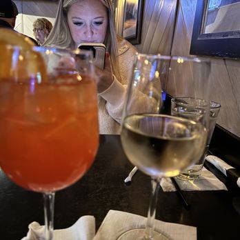 M.J. O'Connor's Back Bay - Her strawberry spritz and my wine. - American Near Me - Boston, Massachusetts M.J. O'Connor's Back Bay - Her strawberry spritz and my wine. - American Near Me - Boston, Massachusetts