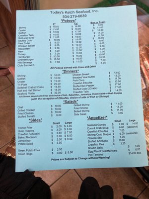 Menu photo 4 Today’s Ketch Seafood Chalmette, LA Menu photo 4 Today’s Ketch Seafood Chalmette, LA