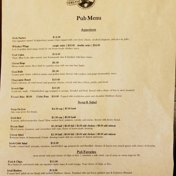Celtic Cowboy - Current menu, as of Jan. 28, 2021 - Irish Near Me - Great Falls, Montana