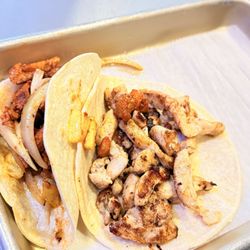 Taqueria Viva México - Chicken and Al Pastor tacos ($5/each)