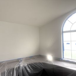 After the wall paper was removed, Mark skimmed and retextured the walls to match the rest of the house!