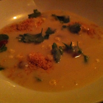 Barley Swine - Corn soup, coconut, tamarind, plum, thai chile - New American Near Me - Austin, Texas Barley Swine - Corn soup, coconut, tamarind, plum, thai chile - New American Near Me - Austin, Texas