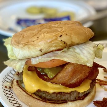 Waffle House - Hubby's Bacon Cheeseburger cooked med. Perfection! Loved it! XOXO - Diners Near Me - Pensacola, Florida Waffle House - Hubby's Bacon Cheeseburger cooked med. Perfection! Loved it! XOXO - Diners Near Me - Pensacola, Florida