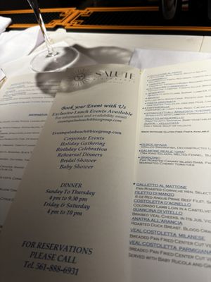 Menu photo 2 Salute Ristorante Palm Beach Palm Beach, FL Menu photo 2 Salute Ristorante Palm Beach Palm Beach, FL