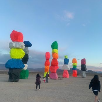 Seven Magic Mountains - 7 Magic Mountains in the late afternoon. - Public Art Near Me - Las Vegas, Nevada