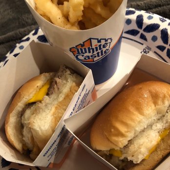 White Castle - a hamburger and fries on a plate - Burgers Near Me - Chicago, Illinois