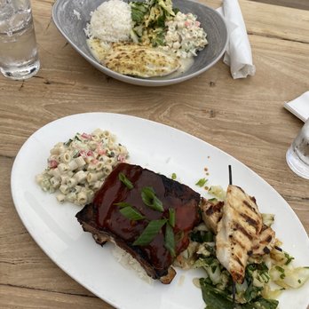Duke's La Jolla - Chicken and ribs Rib & Chicken Plate and Baked Duke's Fish - New American Near Me - La Jolla, California Duke's La Jolla - Chicken and ribs Rib & Chicken Plate and Baked Duke's Fish - New American Near Me - La Jolla, California