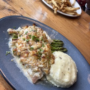Burtons Grill & Bar - Crab-Crusted Haddock - New American Near Me - Riverdale Park, Maryland Burtons Grill & Bar - Crab-Crusted Haddock - New American Near Me - Riverdale Park, Maryland