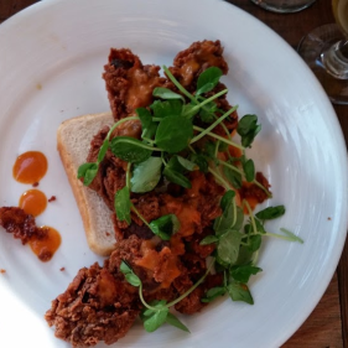 Revival - Fried chicken liver with a sweet potato sauce. Also pea chutes. Revival loves them some pea chutes. - Southern Near Me - Minneapolis, Minnesota Revival - Fried chicken liver with a sweet potato sauce. Also pea chutes. Revival loves them some pea chutes. - Southern Near Me - Minneapolis, Minnesota