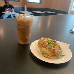Honey Lavender Coffee and an Everything Bagel w/ Avocado