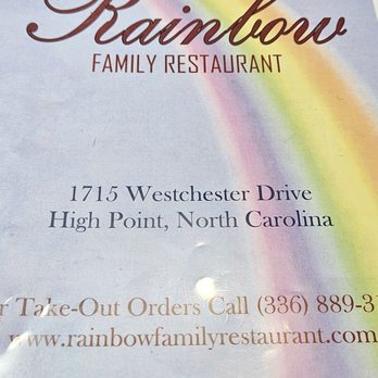 Rainbow Family Restaurant - Menu - Diners Near Me - High Point, North Carolina Rainbow Family Restaurant - Menu - Diners Near Me - High Point, North Carolina