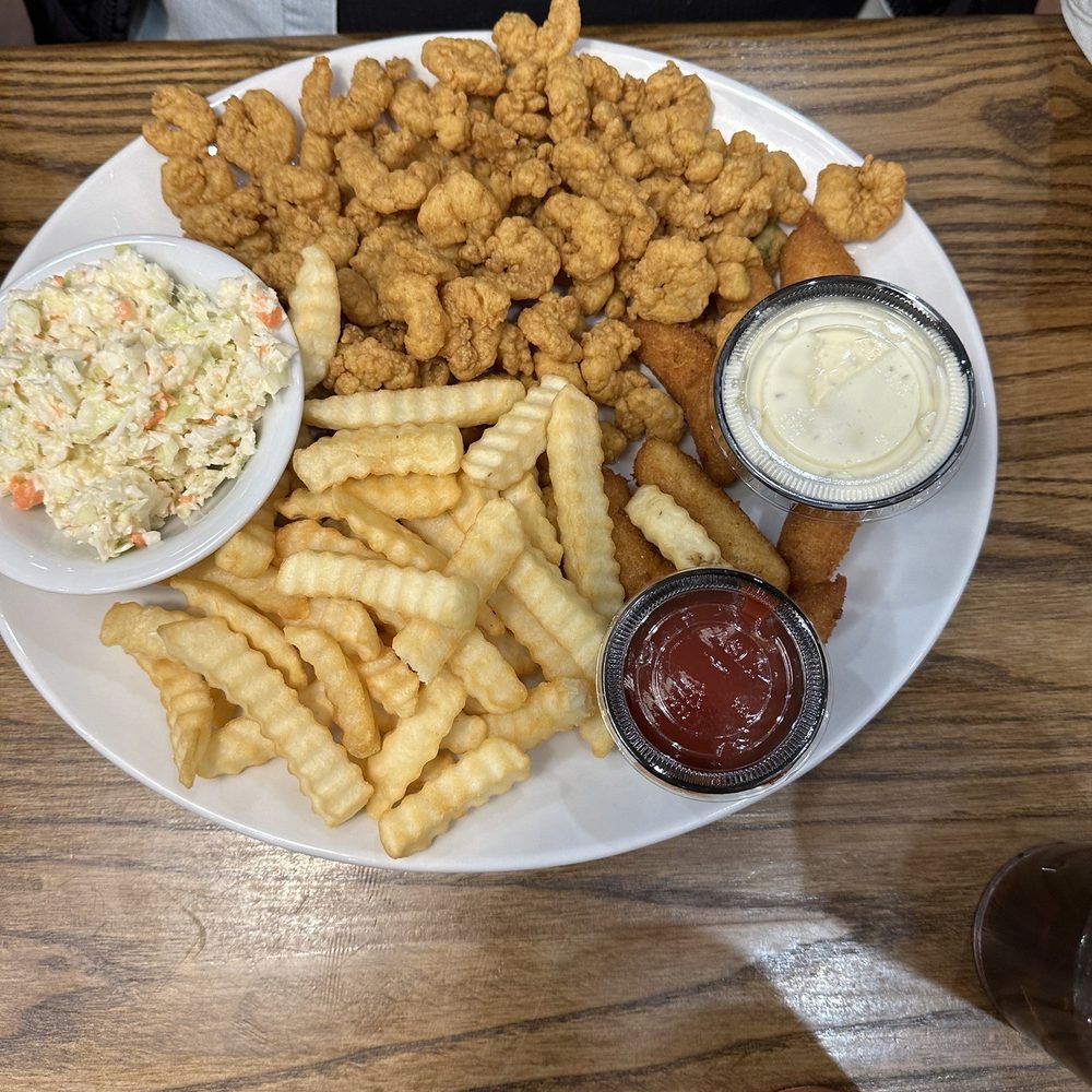 Johnny's Farm House - Popcorn Shrimp plate with fries & Cole slaw. Generous portion with all the trimmings. Very good. - Chicken Shop Near Me - Concord, North Carolina Johnny's Farm House - Popcorn Shrimp plate with fries & Cole slaw. Generous portion with all the trimmings. Very good. - Chicken Shop Near Me - Concord, North Carolina