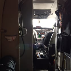 Ravn Alaska - Upfront view on Ravn's small twin turboprop commercial Dash-8
