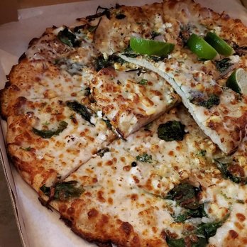Sliver Pizzeria - Corn, spinach and feta cheese with lime. Dipping sauce on the side. - Pizza Near Me - Berkeley, California Sliver Pizzeria - Corn, spinach and feta cheese with lime. Dipping sauce on the side. - Pizza Near Me - Berkeley, California