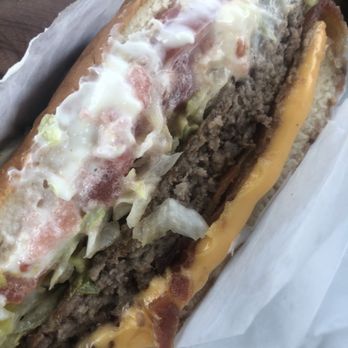 Dave's Giant Hamburger - Cheese burger cut in half - Burgers Near Me - Fairfield, California