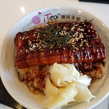 i-Tea - Bbq eel garlic rice. Rice was moist and excellent, however the eel sauce tasted generic with too much sugar - Ramen Near Me - Milpitas, California