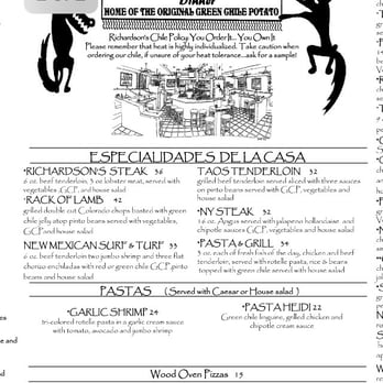 Richardson's - As of 9/13/14 "Richardson's" now charges $24 for the same Pasta Heidi as "Rokerij".  Rokerij charges $18. - New Mexican Cuisine Near Me - Phoenix, Arizona
