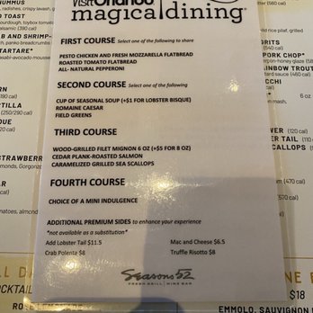 Seasons 52 - Magical Dining Menu - New American Near Me - Orlando, Florida Seasons 52 - Magical Dining Menu - New American Near Me - Orlando, Florida