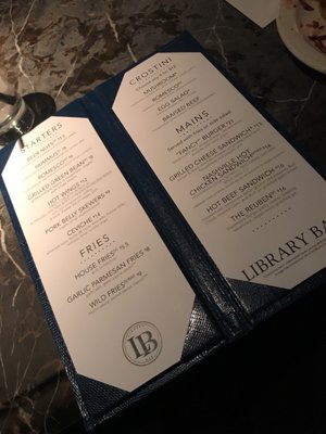 Menu photo 7 Library Bar Los Angeles, CA