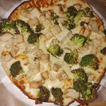 Ellsworth Pat's Pizza - Chicken & Broccoli alfredo pizza- my daughters favorite pizza of all time. She's ordered it 3 times in our 10 day trip. - Pizza Near Me - Ellsworth, Maine Ellsworth Pat's Pizza - Chicken & Broccoli alfredo pizza- my daughters favorite pizza of all time. She's ordered it 3 times in our 10 day trip. - Pizza Near Me - Ellsworth, Maine
