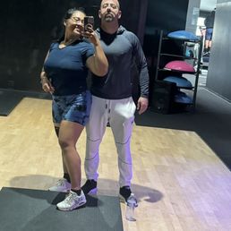 Me and hubby at the Zumba class area / stretching area. Me and hubby at the Zumba class area / stretching area.