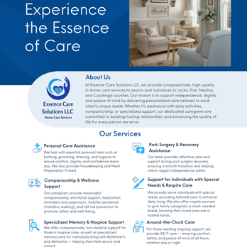 Essence Care Solutions - Home Care Services provided - Personal Care Services Near Me - Elyria, Ohio Essence Care Solutions - Home Care Services provided - Personal Care Services Near Me - Elyria, Ohio