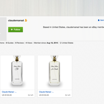 Perfumes 4 U - Here's the Ebay listing - Cosmetics & Beauty Supply Near Me - Lawrenceville, Georgia