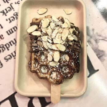 Riverside Food Lab - Nutella Banana waffle with Almonds - Food Court Near Me - Riverside, California Riverside Food Lab - Nutella Banana waffle with Almonds - Food Court Near Me - Riverside, California