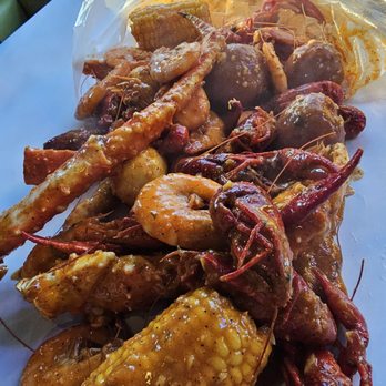The Blazin' Claw - Combo #2 with King crab, shrimp and crawfish. All overcooked and dry. And not enough sacue. - Seafood Near Me - Redlands, California The Blazin' Claw - Combo #2 with King crab, shrimp and crawfish. All overcooked and dry. And not enough sacue. - Seafood Near Me - Redlands, California
