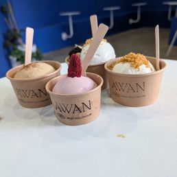 Strawberry, coffee, chocolate Oreo ice creams