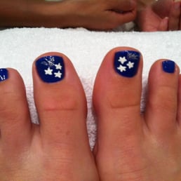 Blue with white stars and a little silver glitter Blue with white stars and a little silver glitter