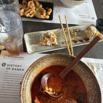 Yoshiharu Ramen - Baked salmon, calamari and Tonkotsu Miso spicy level 2 - Ramen Near Me - Menifee, California Yoshiharu Ramen - Baked salmon, calamari and Tonkotsu Miso spicy level 2 - Ramen Near Me - Menifee, California