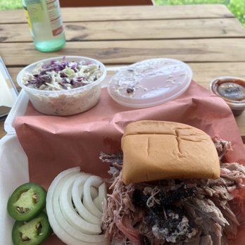 B. Cooper Barbecue - Pulled pork sandwich + Creamy Slaw - Barbeque Near Me - Austin, Texas