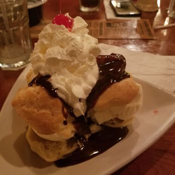 Dasher's Corner Pub - Yummy!!! Cream puffs with vanilla ice cream hot fudge whip cream - American Near Me - Homer, New York
