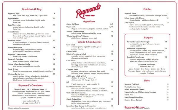 Menu photo 1 Raymond's Montclair, NJ
