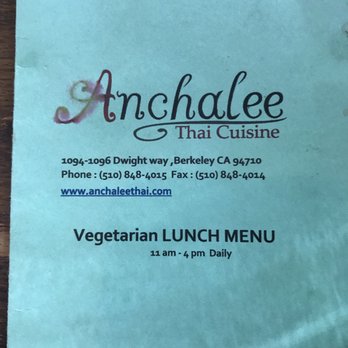 Anchalee Thai Cuisine - Separate Vegetarian menu - Thai Near Me - Berkeley, California Anchalee Thai Cuisine - Separate Vegetarian menu - Thai Near Me - Berkeley, California