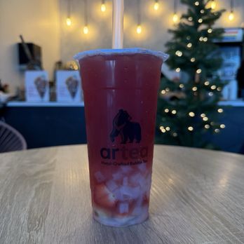 Artea - StrawBeary Lychee Lime Green Tea - Bubble Tea Near Me - San Antonio, Texas