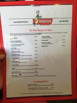Menu photo 2 Burger Bar Bristol, VA Menu photo 2 Burger Bar Bristol, VA