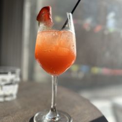 Madeline's Nibbles & Wine - Strawberry tequila, jalapeño cava cocktail