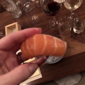 Uchi Dallas - My salmon belly nigiri - Japanese Near Me - Dallas, Texas Uchi Dallas - My salmon belly nigiri - Japanese Near Me - Dallas, Texas