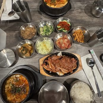Naju Tofu - Beef Tofu Soup (Medium Spice) with LA Galbi Short Ribs - Korean Near Me - Fresno, California Naju Tofu - Beef Tofu Soup (Medium Spice) with LA Galbi Short Ribs - Korean Near Me - Fresno, California